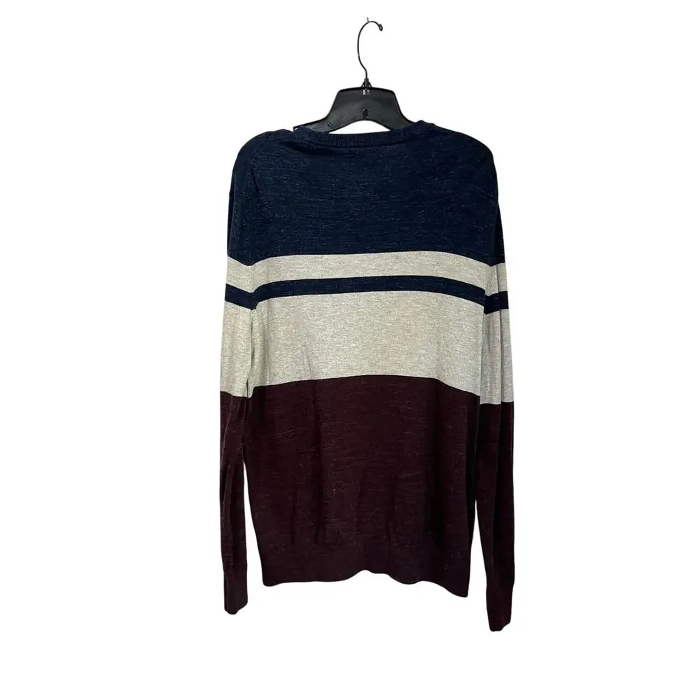 Banana Republic Organic Cotton Stripe Crewneck‎ Sweater Men L